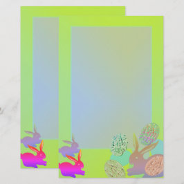 Gult Påskhare Eggs Stationery Brevpapper