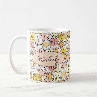 gult pastellkvinna kaffemugg