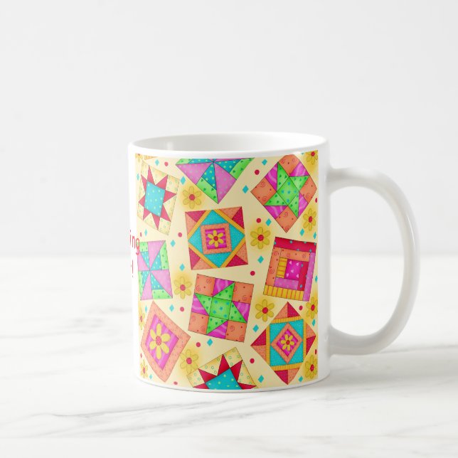 Gult Patchwork Quilt Mugg (Höger)
