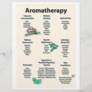 Gult Patternerad AromaTherapa Chart Flyer