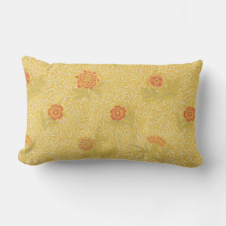 Gult Peach-Blommigten, vacker William Morris Lumbarkudde