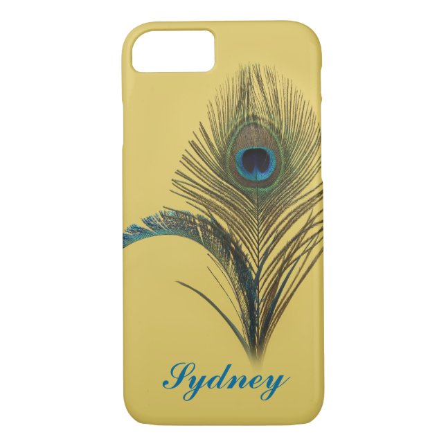 Gult Peacock iPhone 7 Fodral Case-Mate iPhone Skal (Baksida)