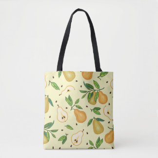 Gult Pear Fruits: Vintage Illustration. Tygkasse