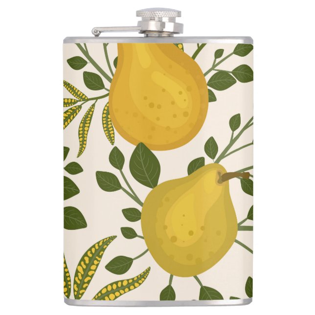 Gult Pears Löv White Background Fickplunta (Framsidan)