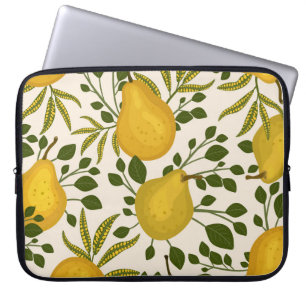 Gult Pears Löv White Background Laptop Fodral