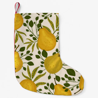 Gult Pears Löv White Background Liten Julstrumpa