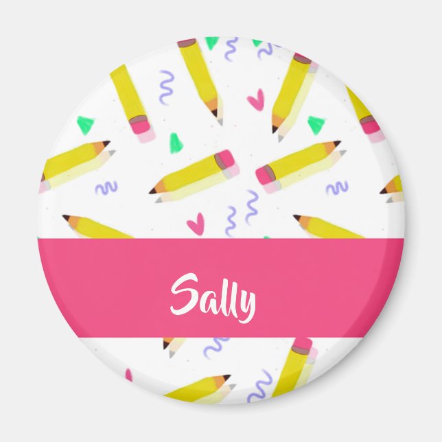 Gult pennor och skrapor på vita magnet (Framsidan)