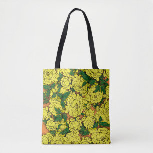 Gult Peonies Tygkasse
