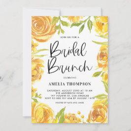 Gult Peony och Ro Blommigt WAN Möhippa Brunch Inbjudningar