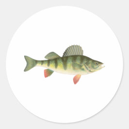 Gult Perch Art Runt Klistermärke