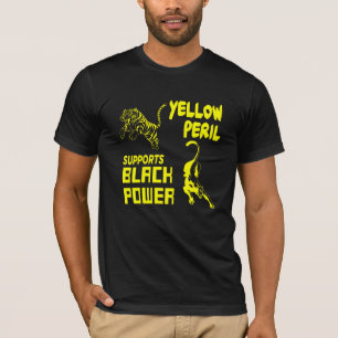 Gult Period stöder svart ström T Shirt