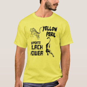 Gult Period stöder svart ström T Shirt