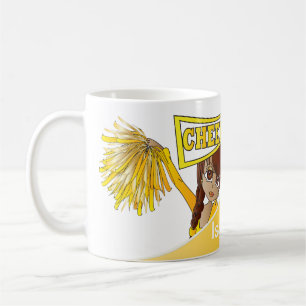 Gult personifierar hejaklacksledareflickor kaffemugg