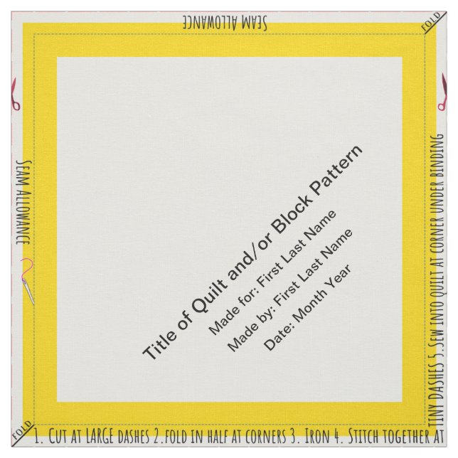 Gult Personlig Enkel citattecken hörn Tyg (Provkarta)