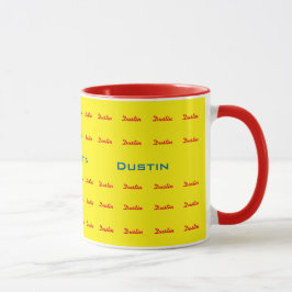 gult personlig, typografi mugg