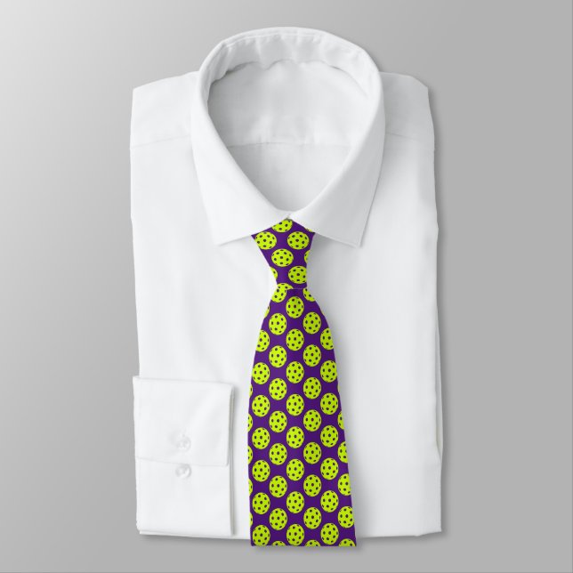Gult Pickleball Mönster Neck Tie Slips (Bunden)