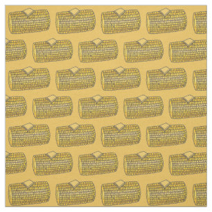 Gult Picnic Grilled Maj på Cob Corncob Fabric Tyg