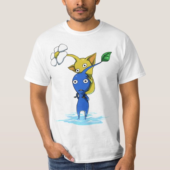 gult pikmin,blå pikmin t shirt (Framsida)