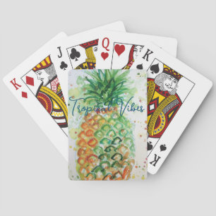 Gult Pineapple Fruit Beachy Tropical Vibes Casinokort