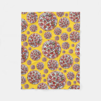 Gult pizza paj fleecefilt