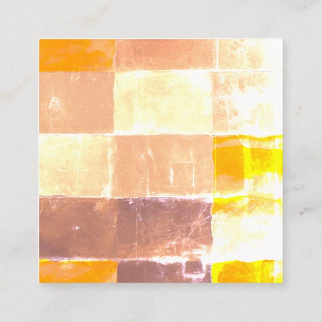 Gult Play Peach Fyrkantigt Visitkort (Baksida)