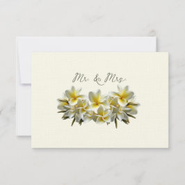 Gult Plumeria Bröllop Mr och Blank Anteckningskort