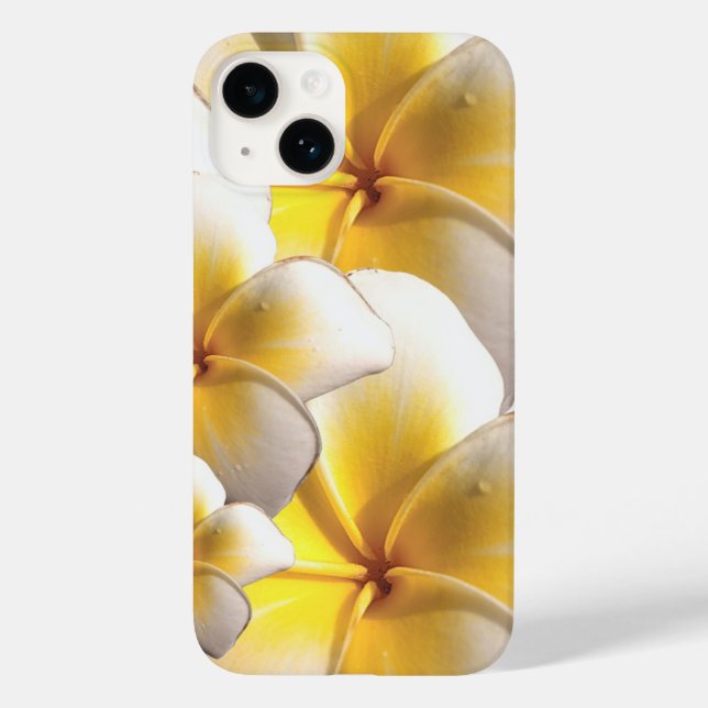 Gult Plumeria Flower iphone case|Tropical Blommigt (Baksida)