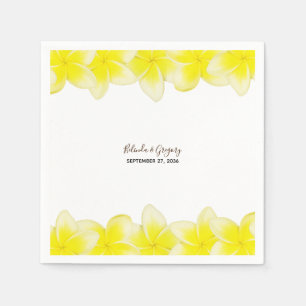 Gult Plumeria Frangipani Bröllop Pappersservett
