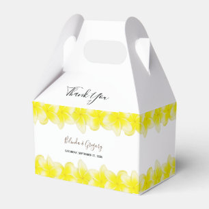 Gult Plumeria Frangipani Bröllop Presentaskar