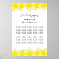 Gult Plumeria Frangipani Bröllop-sätesdiagram