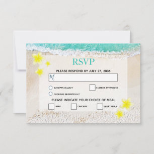 Gult Plumeria Frangipani Tropical Beach Wedding OSA Kort
