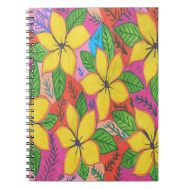 Gult Plumeria Garden Anteckningsbok