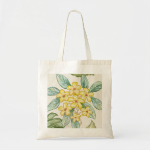 Gult Plumeria tote bag Tygkasse