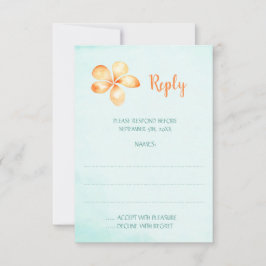 Gult Plumeria Tropical Blommigt Bröllop OSA Kort