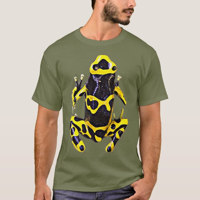 Gult Poison Arrow Frog Design Poison Dart Tee (Framsida)