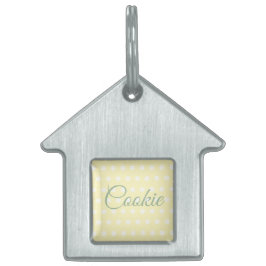 Gult Poka Dots ID-bricka Husdjur