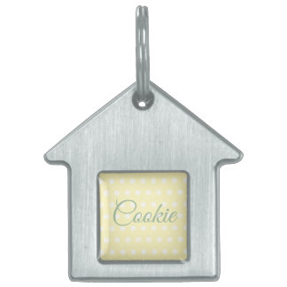 Gult Poka Dots ID-bricka Husdjur