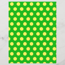 Gult Polka Dot Mönster på skrapbok för Bright Grön