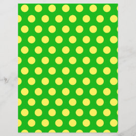 Gult Polka Dot Mönster på skrapbok för Bright Grön