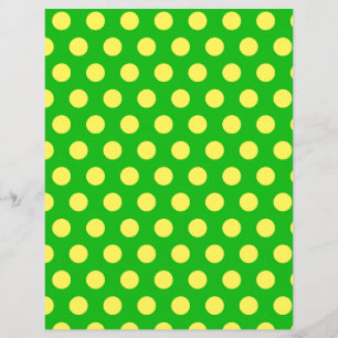 Gult Polka Dot Mönster på skrapbok för Bright Grön