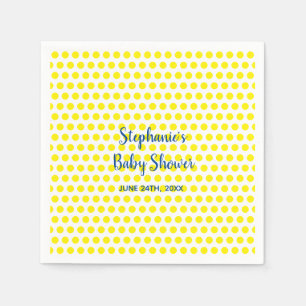 Gult Polka dots Blue White Baby Shower Cute Cute Pappersservett