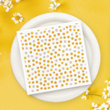 Gult polka dots födelsedagsfest napkin