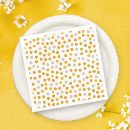 Gult polka dots födelsedagsfest napkin pappersservett