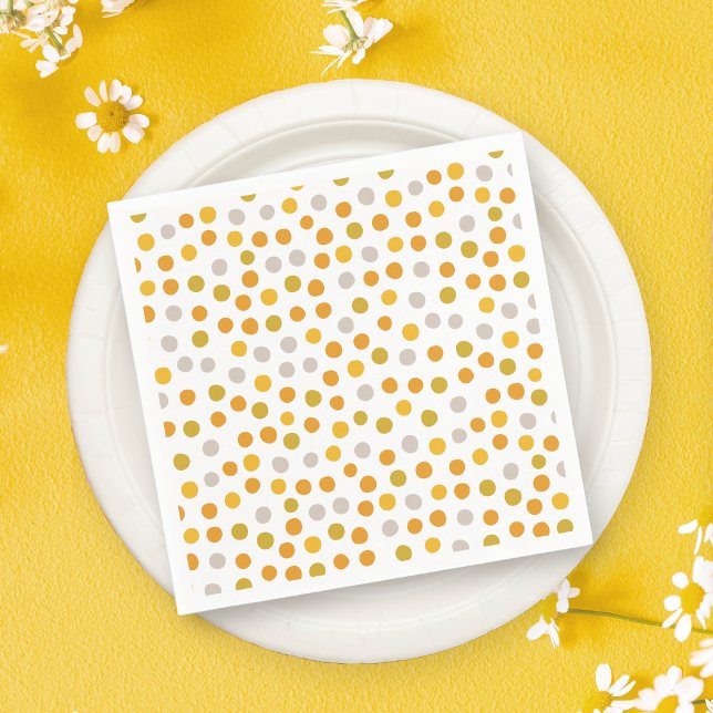 Gult polka dots födelsedagsfest napkin pappersservett (Skapare uppladdad)