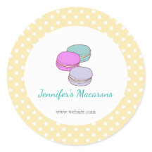 Gult Polka dots Macaron CUTE-produktetikett