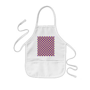 Gult Polka dots med Lila BAKGRUNDSLAGOR Barnförkläde