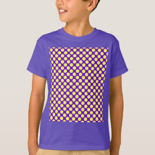 Gult Polka dots med Lila BAKGRUNDSLAGOR Tee