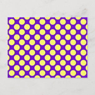 Gult Polka dots med Lila BAKGRUNDSLAGOR Vykort