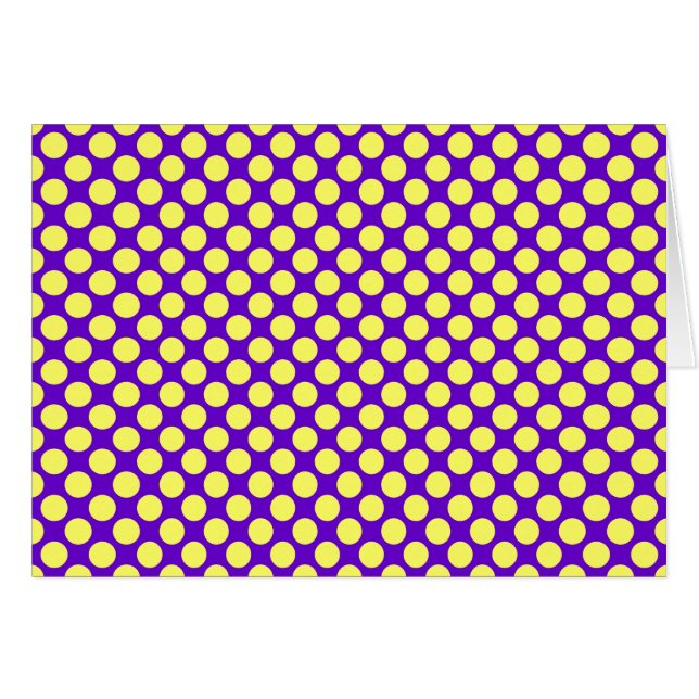 Gult Polka dots med Lila bakgrundslaylor OBS Kort (Framsidan Horizontal)