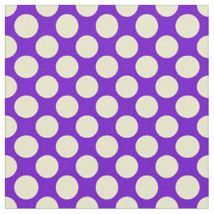 Gult Polka dots med Lila bakgrundslaylor Tyg